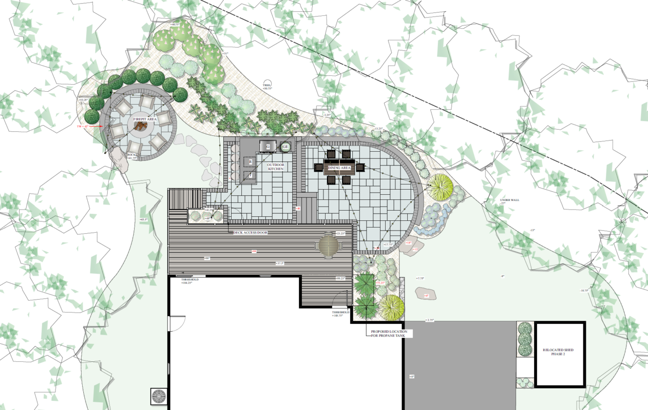 Medfield Backyard Entertainment Landscape Design Tiered Patios 