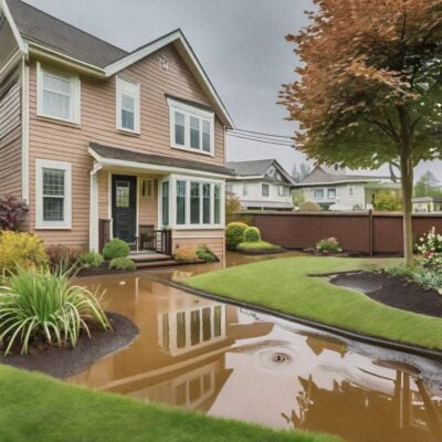 Permeable paver driveway in Hingham MA designed to prevent standing water and improve drainage